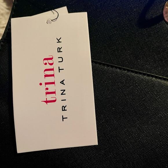 Trina Turk Crossbody Tote Black Double Handle New With Tags - Picture 8 of 9